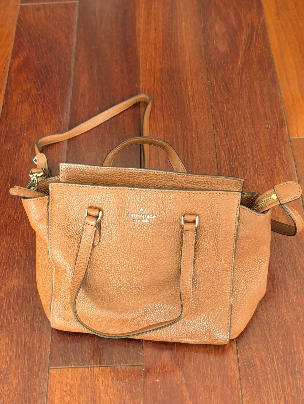 kate spade Tan Pebbled Leather Crossbody with Removable Strap